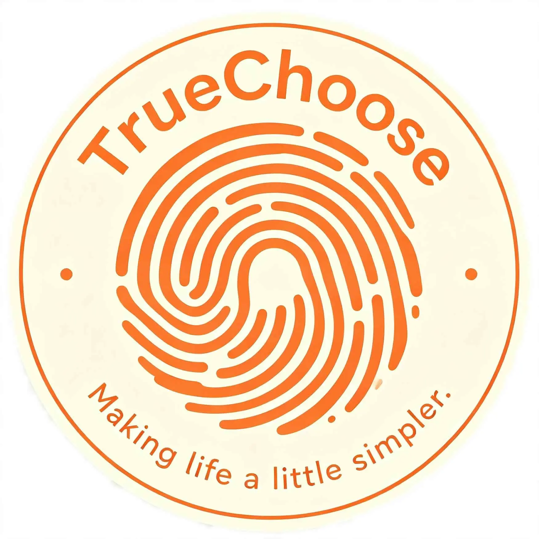 TrueChoose logo — a warm, community‑powered recommendation engine